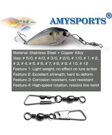 AMYSPORTS Stainless Steel Snap Swivel | High Strength Barrel Snap Fishing Connector | Size 8 (24lb) | 50 pcs - Buy Online on GoSupps.com