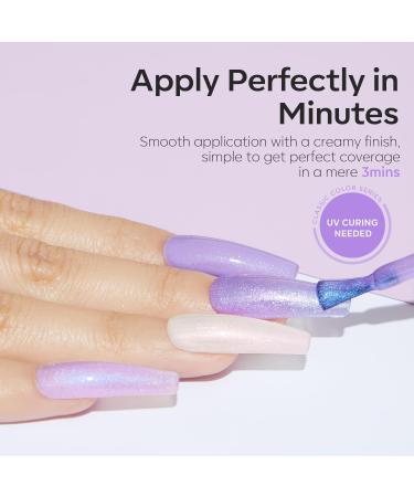 Modelones Purple Glitter Gel Nail Polish 6 Colors Shimmer Violet Mermaid Gel Polish Cat Eye Sparkle gel nail Soak Off Led Summer Nail Gel Polish for Women Girl DIY Nail Art Gift Purple Gliiter - Buy Online on GoSupps.com