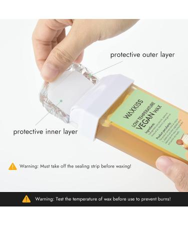 Waxkiss Roll On Wax Kit - Professional Hair Removal Waxing Kit with 2 Soft Cartridges, 12 Wax-removing Wipes, and 100 Wax Strips - Sensitive Skin Wax Heater Machine - White - Buy Online on GoSupps.com