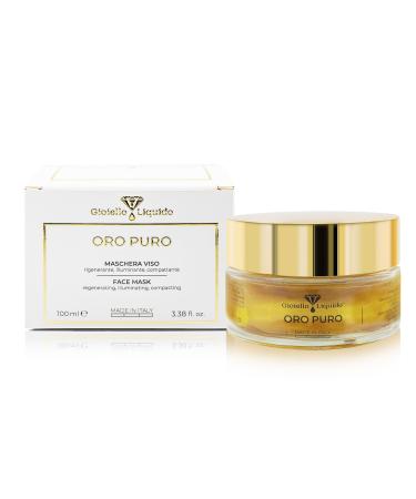 Liquid Jewel Face Mask with Pure Hyaluronic Acid Colloidal Gold Regenerates Face Cells and Collagen Face Mask For All Skin Types 100ml Made In Italy