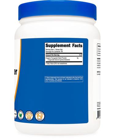 Nutricost Organic Fenugreek Powder 1 LB - USDA Certified, Gluten Free, Non-GMO & Vegetarian-Friendly - Buy Online on GoSupps.com