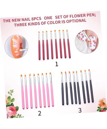 DOITOOL 2 Sets Nail Art Tool Detail Drawing Brush Builder Gel for Nails Uv Gel Nail Brush Nail Gel Nail Painting Brush Nail Art Supplies Salon 3d Nails Tool Pink Manicure Flower Pen - Buy Online on GoSupps.com