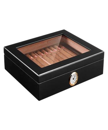 Cigar Boxs Cigar Case Cigar Box Humidors 35 Cigars Cooler Cecigar External Hygrometer Piano Portable Cigar Gift Box Red 26*22*6.8Cm