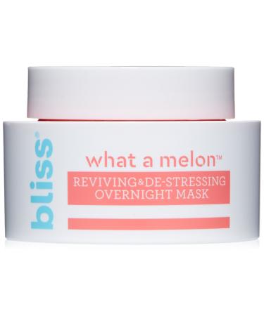Bliss - What a Melon Overnight Facial Mask | Reviving & De-stressing Overnight Mask | Hydrates, Nourishes, and Softens |All Skin Types | Vegan | Cruelty Free | Paraben Free | 1.7 fl.oz