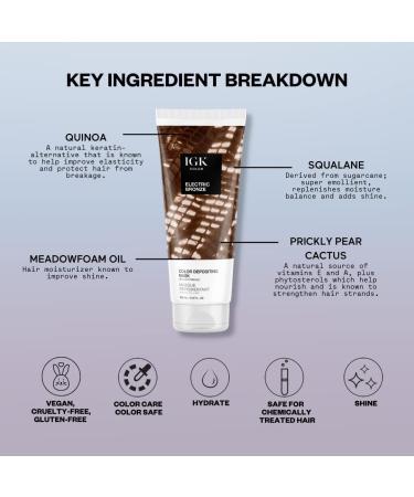 IGK Color Depositing Mask - Electric Bronze | Conditioning + Hydrate + Shine | Vegan & Cruelty-Free - Buy Online on GoSupps.com