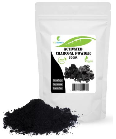Activated Carbon Powder - 25/50g - Use in Masks Body Wraps Scrubs Exfoliating Formulations Soap Dye Makeup Formulations as Mascara (50 Gr)