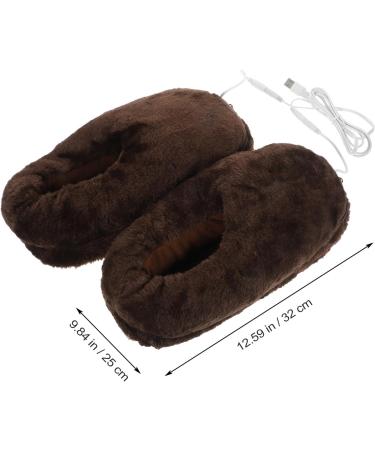 USB Electric Heating Slippers - Heated Winter Shoes for Adults - Black Medium Foot Warmers - Buy Online on GoSupps.com