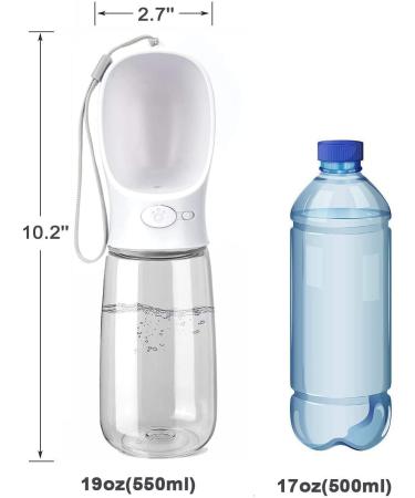 Emwel Large Portable Dog Water Bottle - 550ml Leak-Proof Puppy Dispenser for Pets - White - Buy Online on GoSupps.com