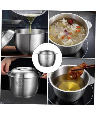 Milisten 3 Pcs Lard Can Stainless Steel Containers Pasta Containers Kitchen Supply Grease Storage Can Sauce Pot Grease Container Fruit Strainer Steam 304 Stainless Steel Chocolate - Buy Online on GoSupps.com