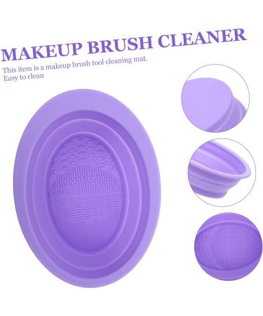 Mipcase 2pcs Cleaning Pad Makeup Brush Cleaning Scrubber Limpiador De Brochas De Maquillaje Makeup Brush Cleaning Cup Brush Cleansing Pad Face Cosmetic Brush Silica Gel Purple Make up - Buy Online on GoSupps.com
