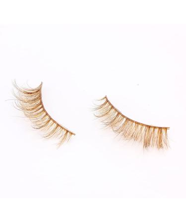 FOXSCOS Natural Brown Cat Eye Wispy False Eyelashes - 20mm 3D Mink Fluffy Lashes - 1 Pair Reusable Self-Adhesive Eyelashes (FMO4) - Buy Online on GoSupps.com
