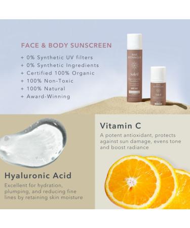 Baie Botanique Soleil - Natural Organic Mineral Non Toxic Sunscreen (Face Sunscreen Non Tinted 36g + Face & Body Sunscreen 110g 146g) 110 g (Pack of 1) Face Sunscreen Non Tinted 36g + Face & Body Sunscreen 110g - Buy Online on GoSupps.com