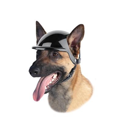 Enjoying Dog Helmet Cat Helmet Outdoor Motorcycle Dog Hard Hat Safety Helmet for Head Protection Black For 44lb-88lb