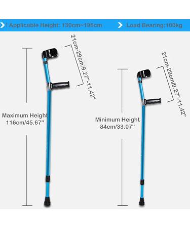 Folding Forearm Crutches Adult Open Cuff Crutches Blue Ergonomic Adjustable Walking Aids for Elderly Handicapped and Disabled Users Lucky Star - Buy Online on GoSupps.com