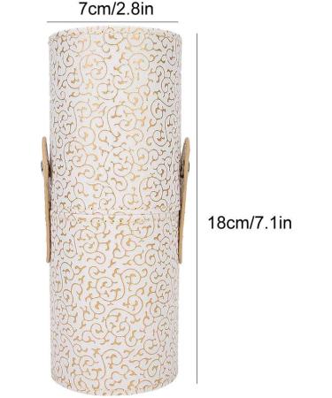 Portable PU Leather Makeup Brush Cup Holder - Travel Cosmetic Organizer - Apricot - Buy Online on GoSupps.com