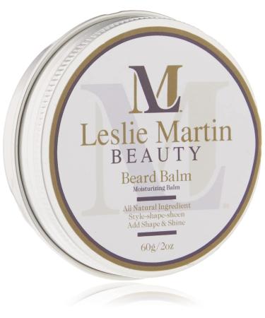 Leslie Martin Beauty Babassu Oil Men's Bread balm natural ingredients prevents razor bumps moisturizing balm Leave-in conditions soften and promotes thicker fuller bread adds shine Seals in moisture adds shape 60g/2oz