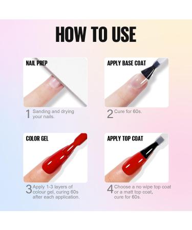 Tomicca 40PC UV Nail Polish Set - 36 Colors Shellac Gel & 4 Base Top Coats for Nail Studio & DIY - Blooming Gel & Nail Tip Display - Buy Online on GoSupps.com