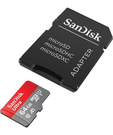 SanDisk 64GB Ultra MicroSDXC Memory Card with Adapter - 100MB/s Speed, Full HD, A1 Performance - SDSQUAR-064G-GN6MA - Buy Online on GoSupps.com