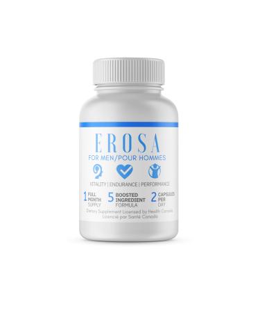 Erosa for Men | High Potency Extract Formula | Maca Moringa Tribulus Curcumin Piperine | All-Natural Formula for Men s Core Health | 60 Caps | Vitality Vigour Libido Blood Flow Energy