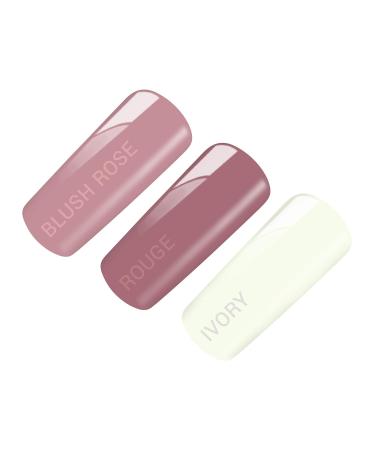 Poly Acrylic Gel Tube Set - Babyboomer Blush Rose Rouge & Ivory (3x30g) | Premium Quality Nail Art Supplies - Buy Online on GoSupps.com