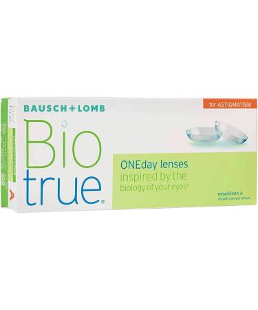 Bausch + Lomb Biotrue Oneday Toric Contact Lenses for Astigmatism - 30 Soft Daily Lenses | BC 8.4 mm Dia 14.5 Cyl -2.25 Axis 180 +0.75 Diopters - International Shipping Available - Buy Online on GoSupps.com
