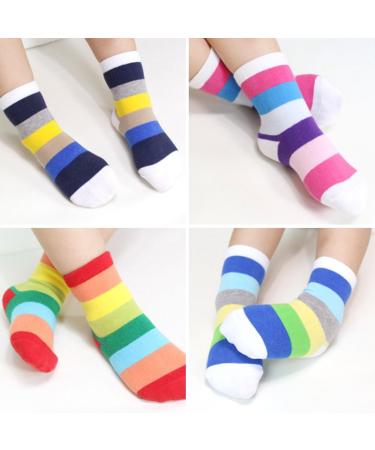 EPEIUS Kids Girls' 5 Pack Seamless Rainbow Stripes Crew Socks - Size Medium, Assorted Colors - Buy Online on GoSupps.com