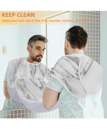 Retro Marbles Beard Bib Apron | Non-Stick Waterproof Hair Catcher for Men | Grooming Cape with Suction Cups | Perfect Gifts for Men - Buy Online on GoSupps.com