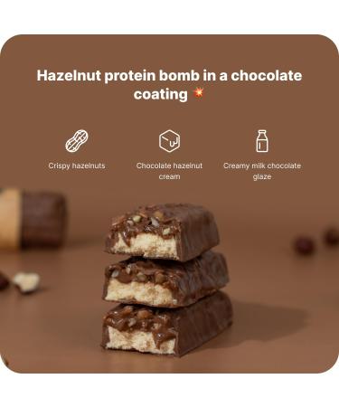 Vilgain Double Trouble Protein Bar Multipack - 29% Protein Hazelnut & Chocolate Stevia Sweetened Collagen Rich - Ideal Healthy Snack for Fitness & Sweet Tooth (12x55g) - Buy Online on GoSupps.com