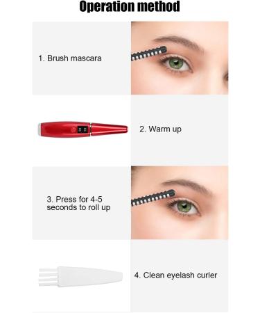 Heated Eyelash Curler - Fast 10s Heat Up 24H Long-Lasting Rechargeable Electric Lash Curler for Women (Red) - Shop Internationally - Buy Online on GoSupps.com