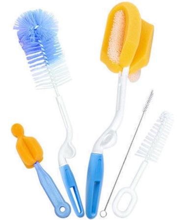 Infant Bottle Brush - Bottle Brush Sponge with Long Handle - 360 Cleaning Non-Scratch Washing Brush Vase Bottle Pot Cleaning Brush with Traceless Hook Brush Cleaning Dobooo Bottle Brush Set of 5 - Buy Online on GoSupps.com