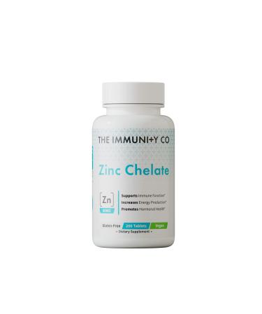The Immunity Co Zinc Chelate Capsules - Increases Energy Production - Supports Immune System - Promotes Hormonal Health - Vegan Gluten-Free Dietary Supplement - 200 Tablets