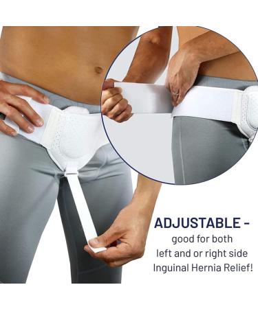 Inguinal Hernia Belt for Men | Adjustable Post Surgery Support Truss for Left/Right Side Hernias (Waist 86-110cm - Buy Online on GoSupps.com