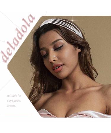 Deladola Rhinestone Crystal Headband - Silver Sparkly Wedding Hair Accessories for Women - Buy Online on GoSupps.com