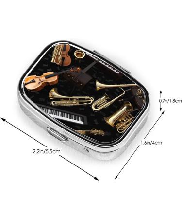 Musical Instruments 2 Compartment Pill Case | Cute Travel Pill Organizer & Gifts - Buy Online on GoSupps.com