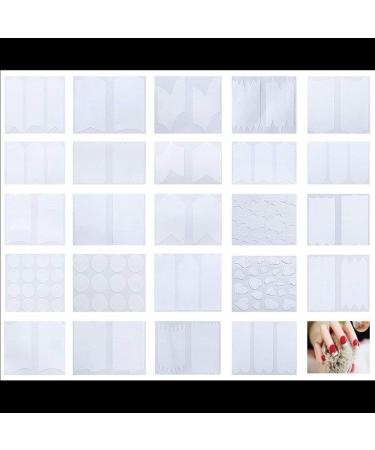 24 Nail Sticker Sheet Manicure Nail Art Stencils French Tip Guides Stickers Curved Fringe Guides Stickers Manicure Nail Art Tips Form Guide Sticker Edge Tape DIY Stencil Tool - Buy Online on GoSupps.com