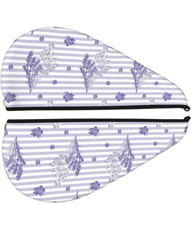 Stripes & Sprigs Lavender Microfiber Hair Towel | Super Absorbent Coral Velvet Wrap for Long Curly & Thick Hair - Buy Online on GoSupps.com