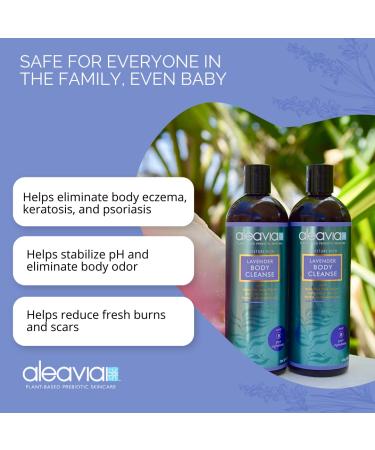 Organic Lavender Body Wash with Pure Essential Oils - Aleavia Nourishing Prebiotic Cleanser - 16 Oz - Buy Online on GoSupps.com