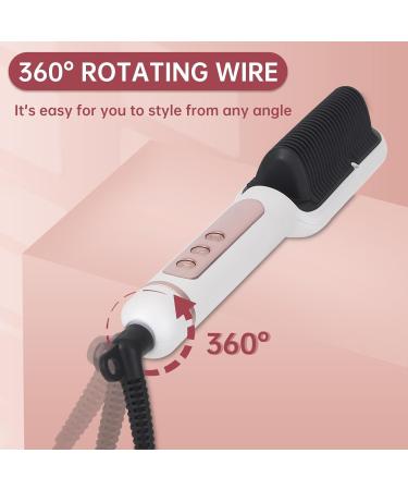 Negative Ionic Hair Straightener Brush - 9 Temp Settings Fast Heating & Auto Shut Off - Anti-Scald Design (White) | Shop Internationally - Buy Online on GoSupps.com