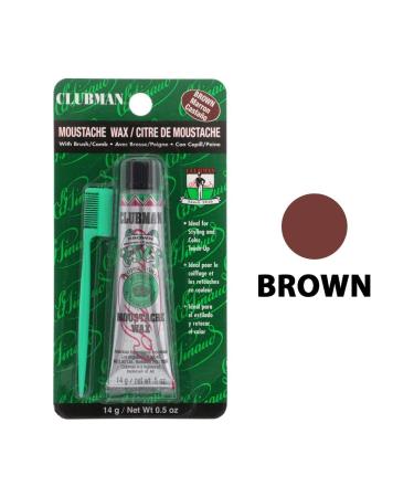 Clubman Moustache Wax Brown 0.50 oz - Pack of 8 | Premium Facial Hair Grooming | International Shipping Available - Buy Online on GoSupps.com