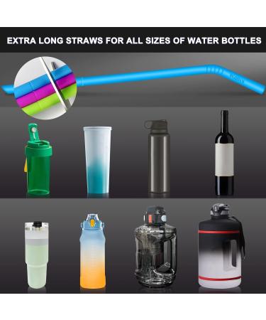 WALFOS 14.5 inch Extra Long Reusable Silicone Straws - 6-Pack for 1/Half Gallon Bottles - Flexible Bendable Straws with Cleaning Brush - 14.5 x 0.4 Diameter - Buy Online on GoSupps.com