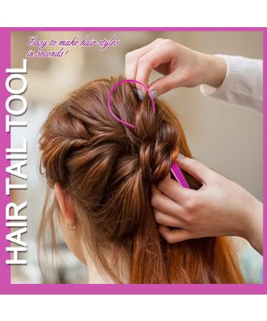 TsMADDTs 6Pack Hair Loop Tool Set with French Braid Tool, Rat Tail Comb Purple & Pink - Buy Online on GoSupps.com