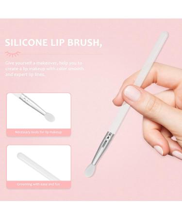 Lurrose Silicone Makeup Brush Set - Lip Gloss & Lip Contour Applicators with Wooden Long Handle for Flawless Blush & Lipstick Application - Buy Online on GoSupps.com