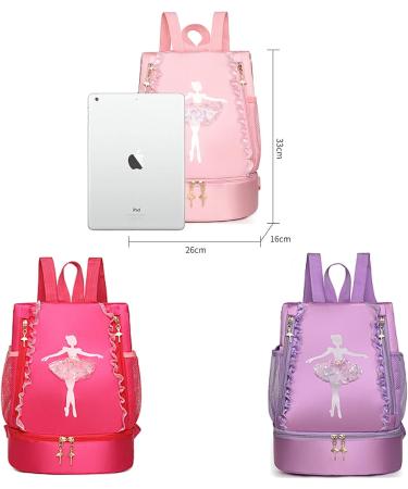 Yitengteng Ballet Dance Backpack with Shoe Compartment - Pink Little Girls Ballerina Bag for Gymnastics, Latin Dance, Yoga, Tap Dance, Jazz - Toddler Dance Storage Bag - Buy Online on GoSupps.com