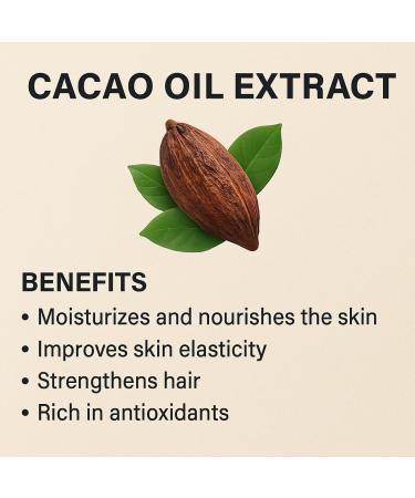 Haitian Gr s Cacao Oil 100% Pure & Organic Cold-Pressed Extract Deeply Moisturizing Body & Massage Oil Rich in Antioxidants & Vitamins Chocolate Aroma  - Buy Online on GoSupps.com