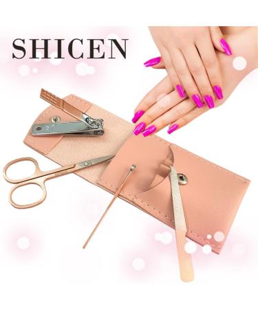 SHICEN 4PCS Manicure Set in Rose Gold PU Leather Case - Professional Stainless Steel Nail Clippers and Care Tools for Women - Grooming Kit for Travel - Buy Online on GoSupps.com
