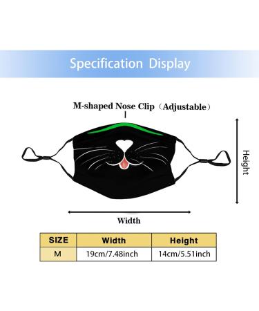 Funny Cat Whiskers Cat Mouth Face Mask Washable Reusable Balaclava Mouth Cover for Men Women Teens with Filter Pocket Cute Cat Nose 1 count (Pack of 1) - Buy Online on GoSupps.com
