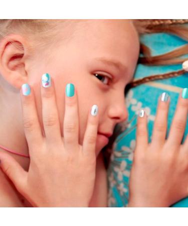 120 Pcs Girls Blue Press-On Fake Nails | Children s Full Cover Artificial Nail Tips for Nail Art Decoration - Buy Online on GoSupps.com