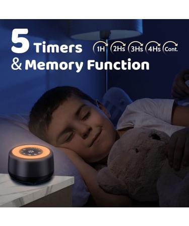 Sleepbox Sound White Noise Machine | 25 Soothing Sounds, 10 Colors Night Light | Baby, Kids, Adults, Seniors | 32 Volume Levels, 5 Timer, Memory Function | Black - Buy Online on GoSupps.com