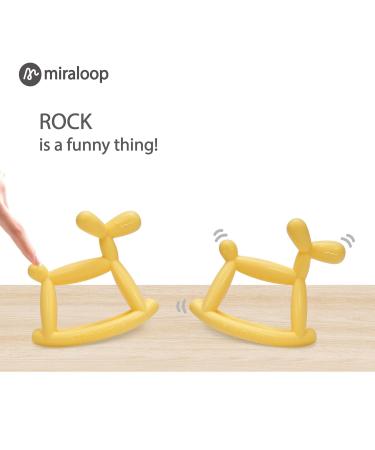 Buy Miraloop Bite Ring for Baby - 2 Pack Jellydog Teething Toy | Food-Safe Silicone BPA-Free Dental Aid for 3+ Months - Green & Yellow - Buy Online on GoSupps.com