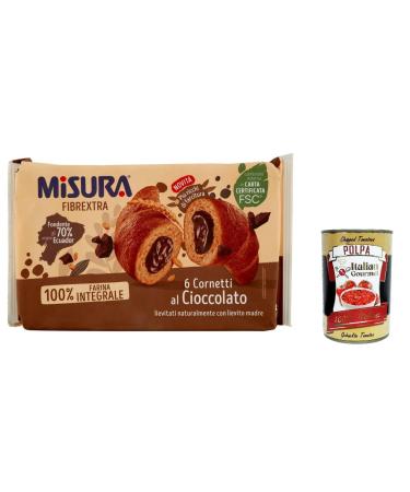 Italian Gourmet E.R. Misura Cornetti Fibrextra Cioccolato Lot de 6 croissants au chocolat 100 % farine compl te 300 g + Pulpa Italian Gourmet 400 g